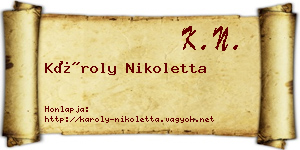Károly Nikoletta névjegykártya