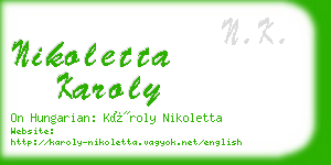 nikoletta karoly business card